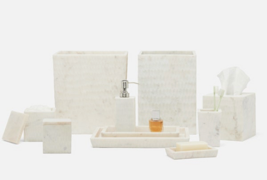 Kuna Bath Collection Textured White Marble
